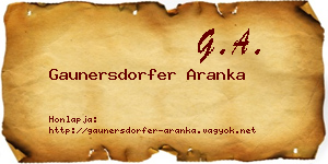 Gaunersdorfer Aranka névjegykártya